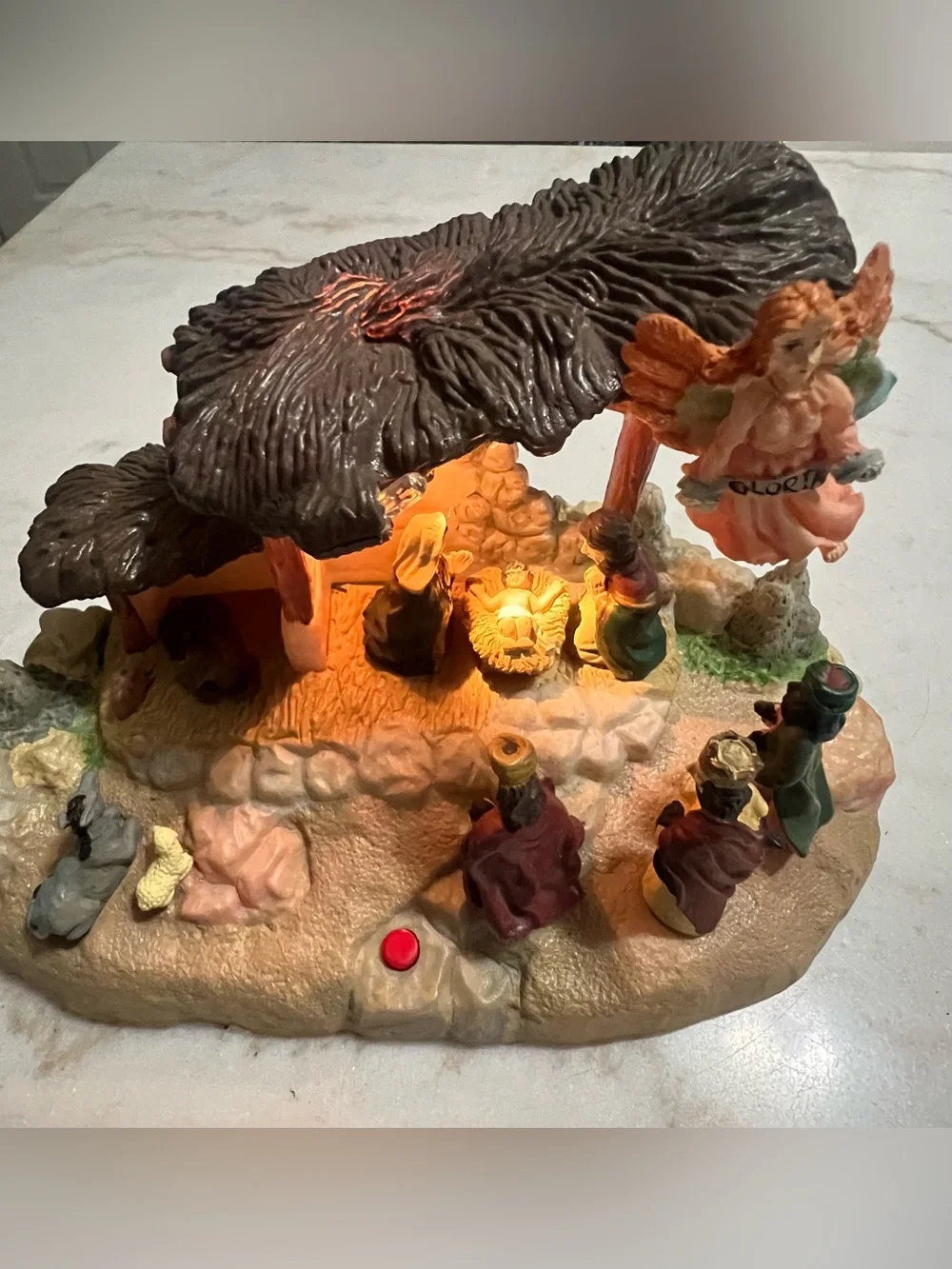 Vintage 2002 GEMMY Christmas Talking Narrated Light Up Nativity Scene Tested